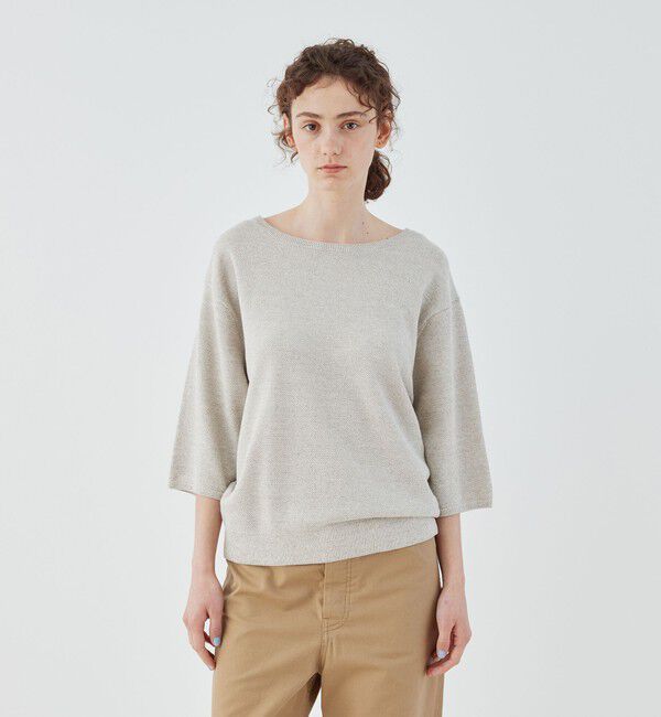 GALERIE VIE「ドライカノコ  ハーフスリーブ クルーネック プルオーバー」|ニット・セーター|