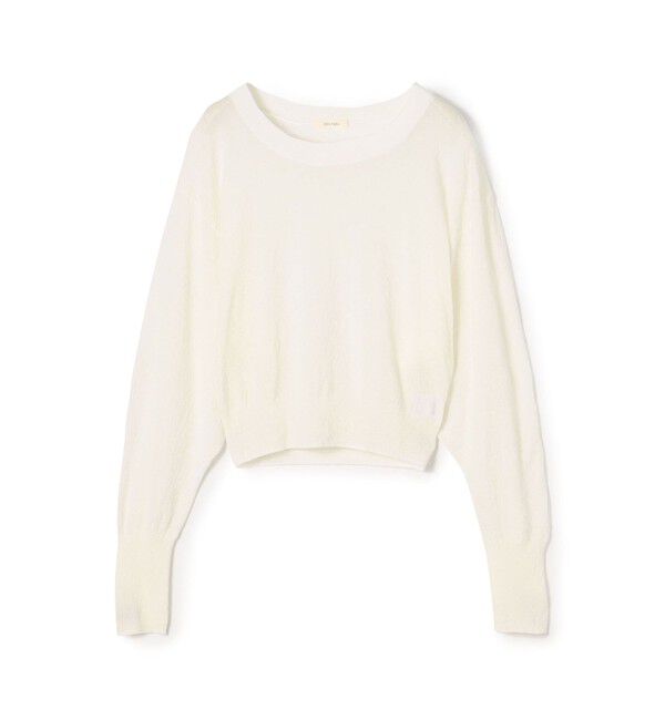 DES PRES「コットンストレッチエアリーニット ラウンドネックプルオーバー」|ニット・セーター|11 ホワイト