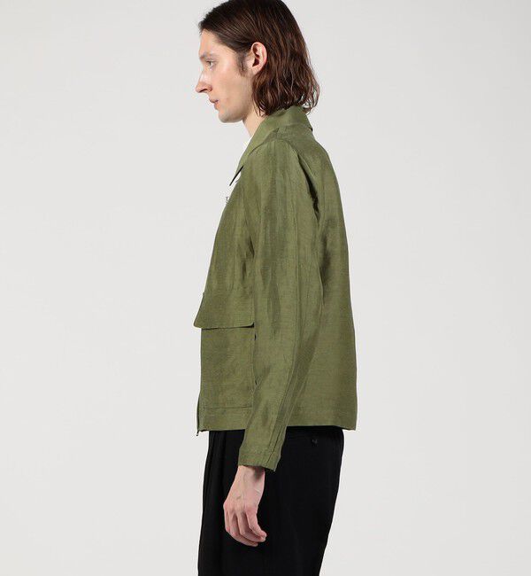 TOMORROWLAND MENS「リネンキュプラ ジップアップブルゾン」|ブルゾン・スタジャン|