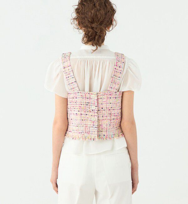 TOMORROWLAND collection「コロレファンシーツイード スクエアネックトップス」|その他|