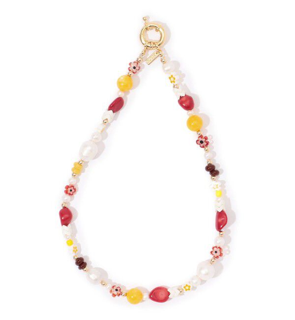 TOMORROWLAND GOODS「【別注】eliou パール&times;ビーズ ネックレス」|ネックレス|36 レッドマルチ系