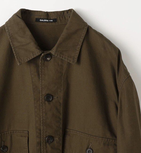 GALERIE VIE「ストーンウェーブコットン サファリシャツ」|ブルゾン・スタジャン|