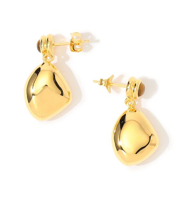 TOMORROWLAND GOODS「DEVE La Radieuse Tiger's eye ドロップピアス」|ピアス|91 ゴールド
