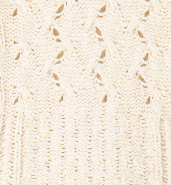 GALERIE VIE「コットンウールアラン オープンカラープルオーバー」|ニット・セーター|