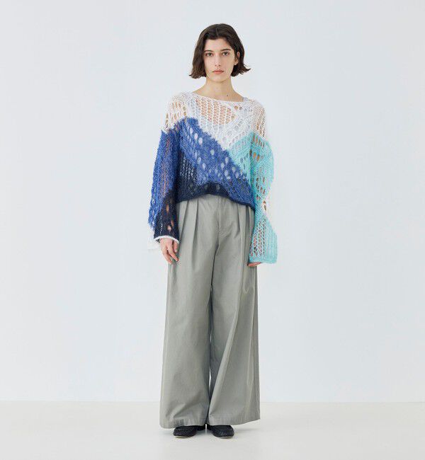 GALERIE VIE「リネンパッチワーク ボートネックプルオーバー」|ニット・セーター|