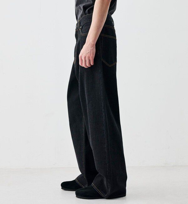 Edition「ブラックデニム バギーパンツ」|デニム|