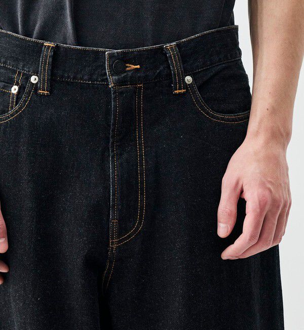 Edition「ブラックデニム バギーパンツ」|デニム|