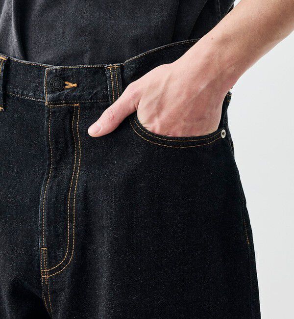 Edition「ブラックデニム バギーパンツ」|デニム|