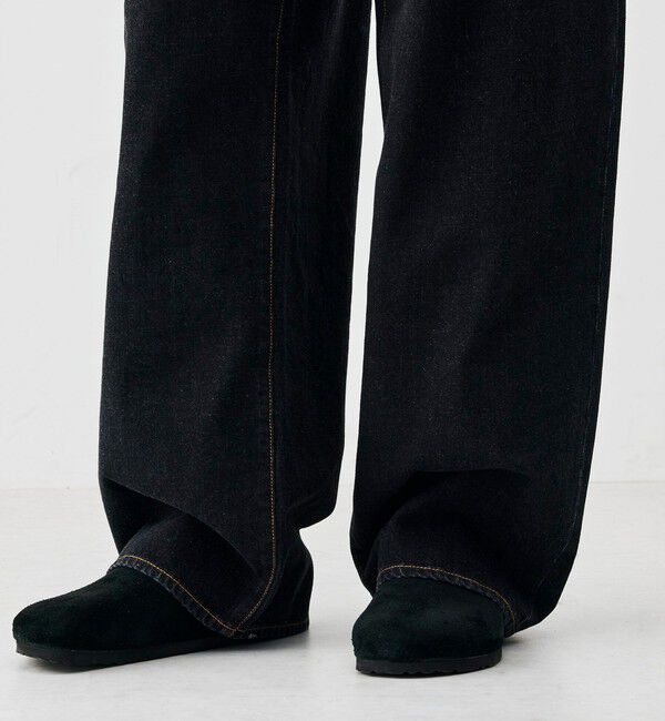 Edition「ブラックデニム バギーパンツ」|デニム|