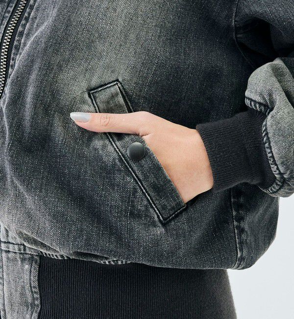 Edition「ブラックデニム MA-1ジャケット」|ブルゾン・スタジャン|