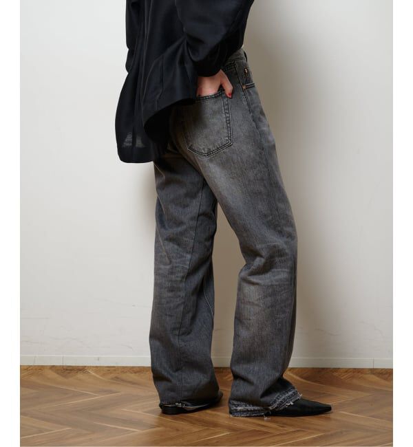  「《予約》レースアップデニムパンツ」|デニム|