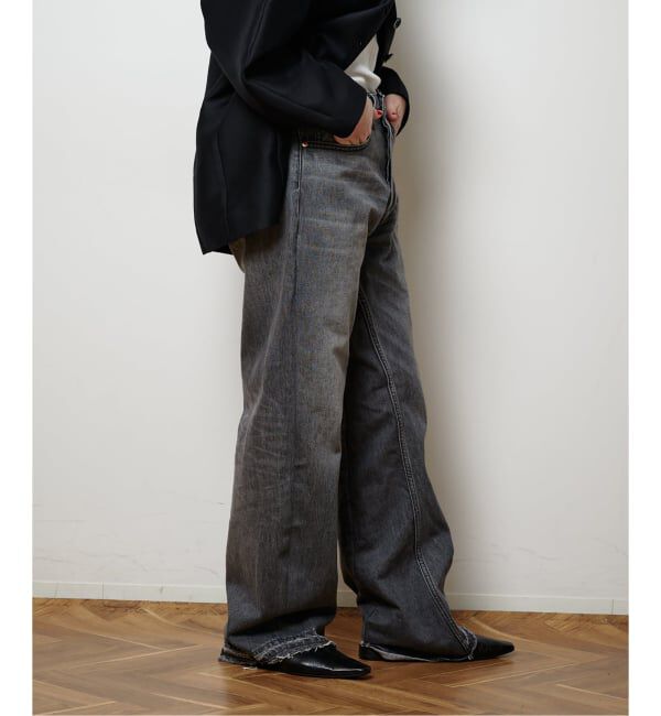  「《予約》レースアップデニムパンツ」|デニム|