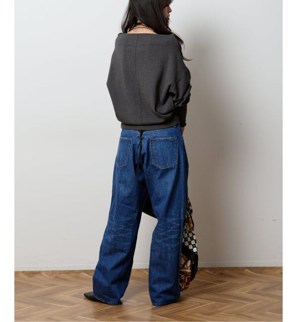  「《予約》レースアップデニムパンツ」|デニム|