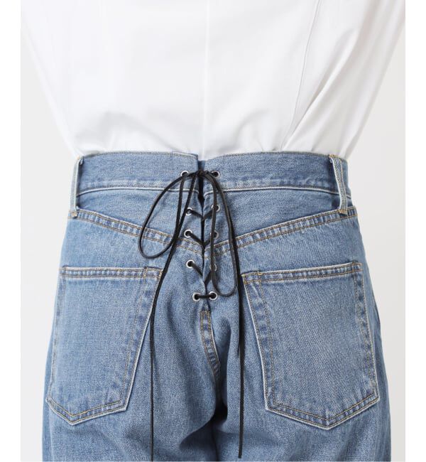  「《予約》レースアップデニムパンツ」|デニム|