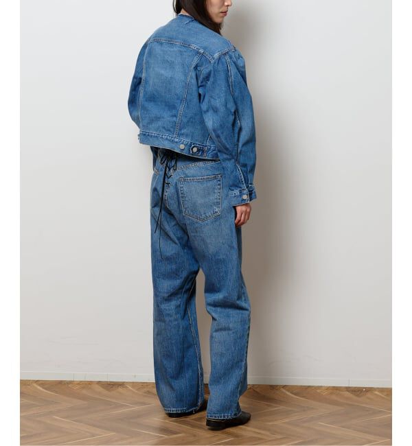  「《予約》レースアップデニムパンツ」|デニム|