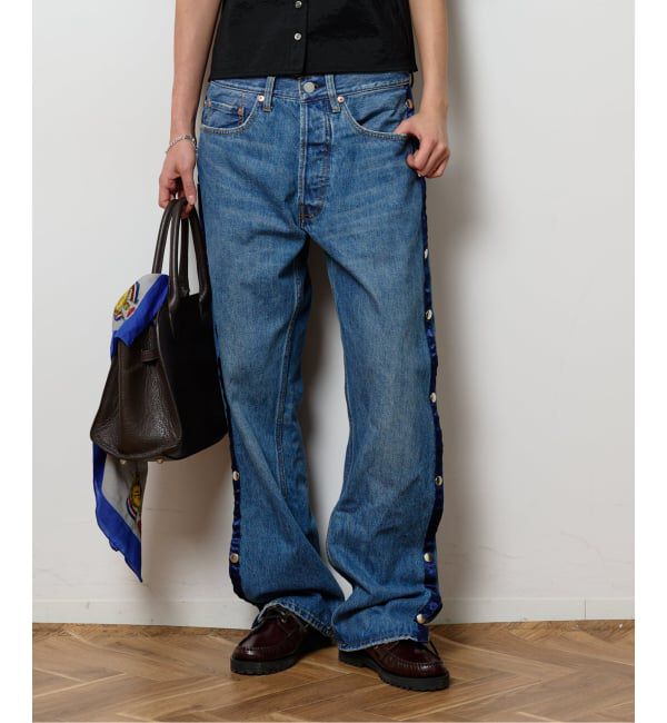  「《予約》サイドスナップデニムパンツ」|デニム|