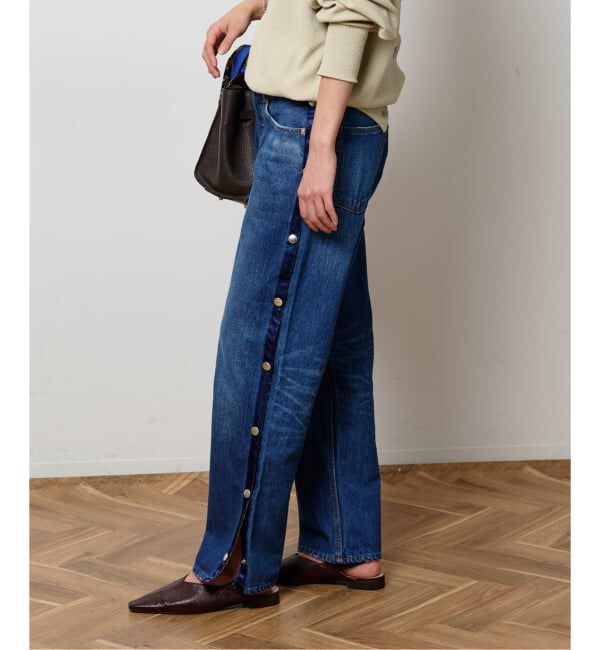  「《予約》サイドスナップデニムパンツ」|デニム|