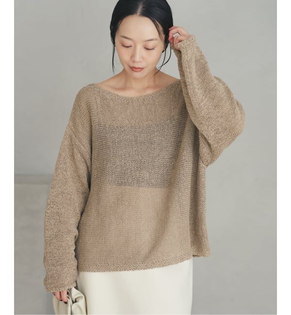 Plage「《追加予約》linen mix loose プルオーバー」|ニット・セーター|ベージュ A