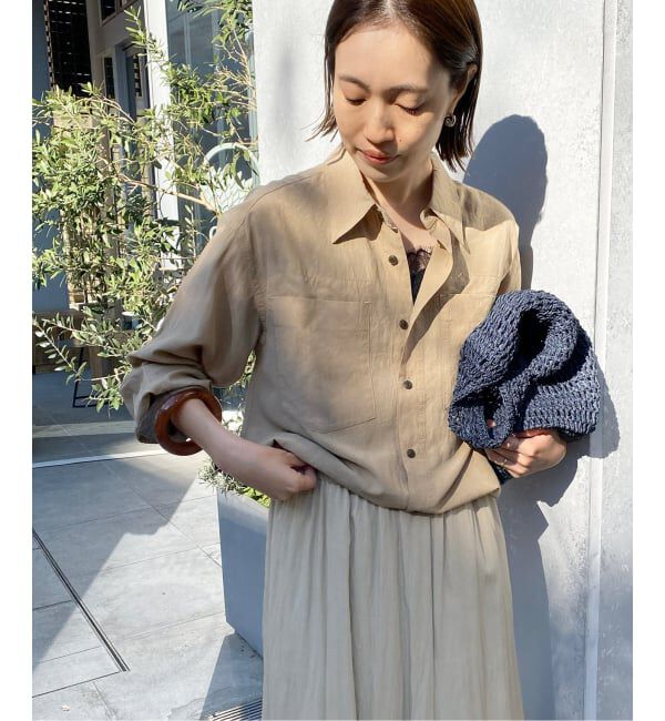 SLOBE IENA「《予約》ビンテージワッシャーBOYS シャツ」|シャツ・ブラウス|ベージュ