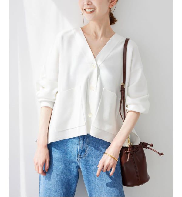 SLOBE IENA「《WEB・一部店舗限定/追加予約》スムースニットカーディガン」|カーディガン|ホワイト