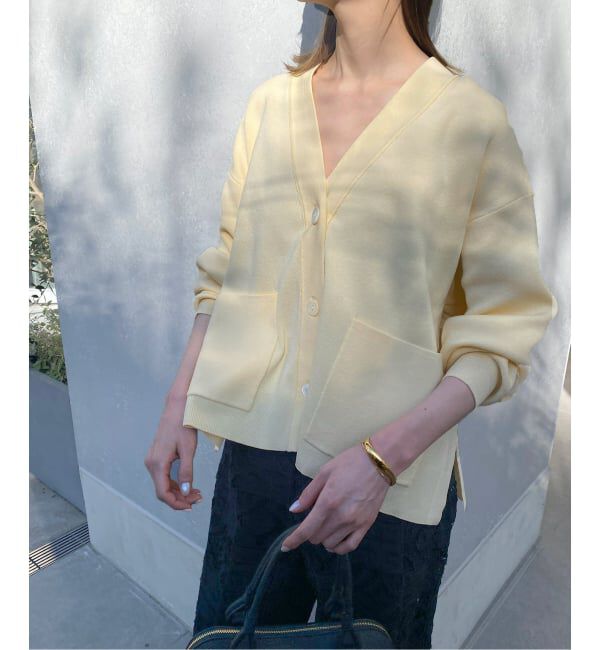 SLOBE IENA「《WEB・一部店舗限定/追加予約》スムースニットカーディガン」|カーディガン|イエロー