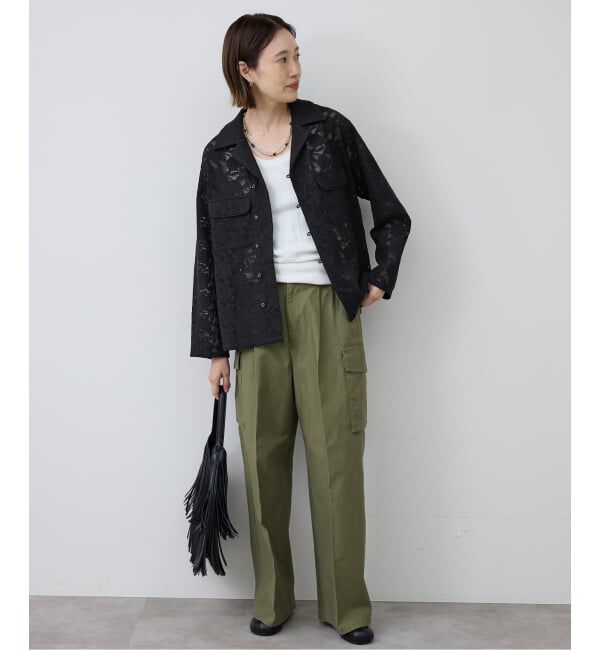 SLOBE IENA「《予約》ブロイダーレースオープンカラーシャツ」|シャツ・ブラウス|