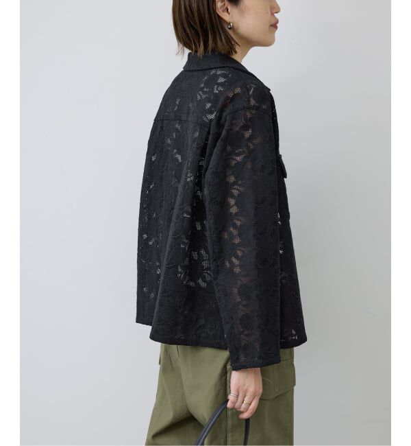 SLOBE IENA「《予約》ブロイダーレースオープンカラーシャツ」|シャツ・ブラウス|