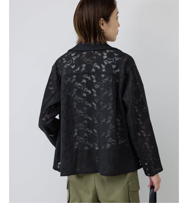 SLOBE IENA「《予約》ブロイダーレースオープンカラーシャツ」|シャツ・ブラウス|