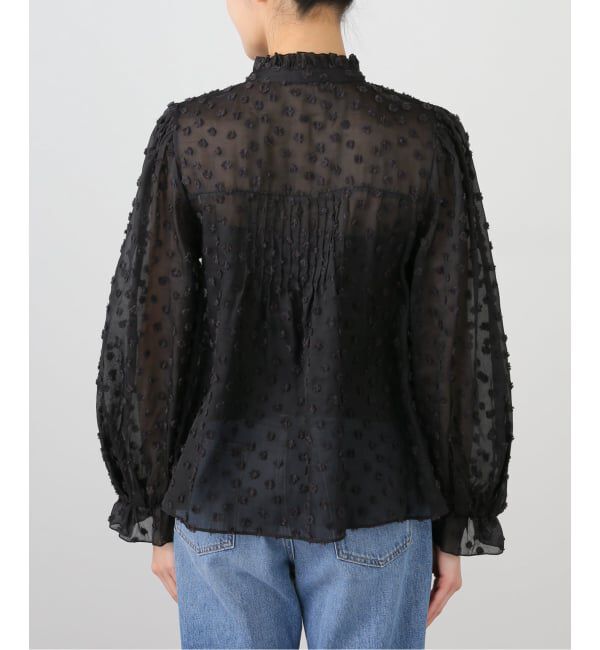 SLOBE IENA「《WEB限定/追加予約》フラワージャガードフリルブラウス」|シャツ・ブラウス|