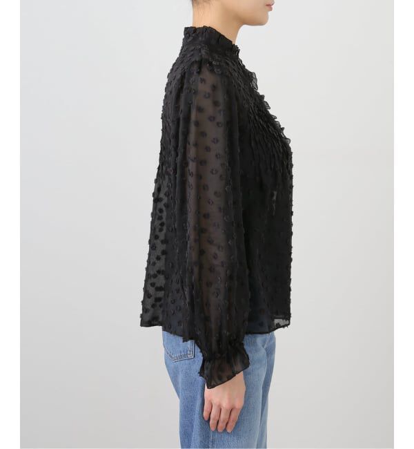 SLOBE IENA「《WEB限定/追加予約》フラワージャガードフリルブラウス」|シャツ・ブラウス|
