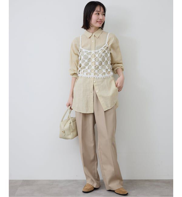 SLOBE IENA「《追加予約》リネンコットンレギュラーシャツ」|シャツ・ブラウス|