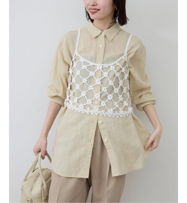 SLOBE IENA「《追加予約》リネンコットンレギュラーシャツ」|シャツ・ブラウス|