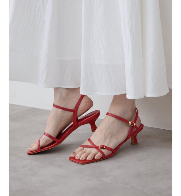 SLOBE IENA「《予約》SLOBE レザークロスサンダル」|サンダル|レッド