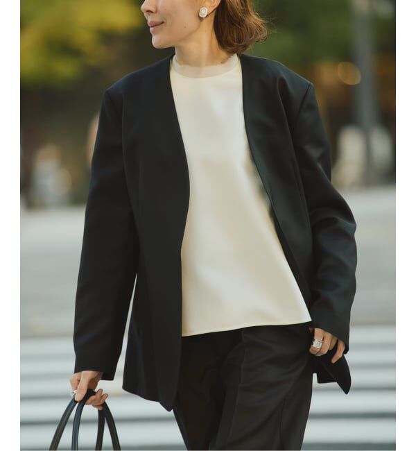 VERMEIL par iena「《予約》ドライツイルノーカラージャケット」|ノーカラージャケット|