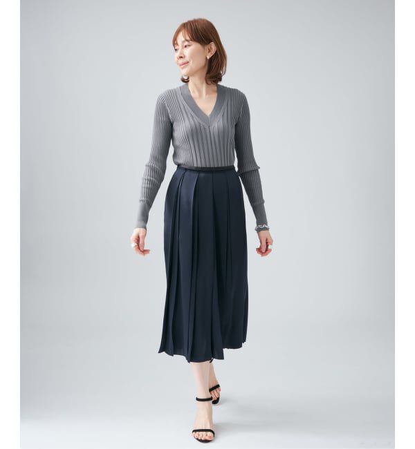 VERMEIL par iena「《予約》イタリア糸 RIB Vネックプルオーバー」|ニット・セーター|