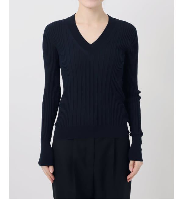 VERMEIL par iena「《予約》イタリア糸 RIB Vネックプルオーバー」|ニット・セーター|