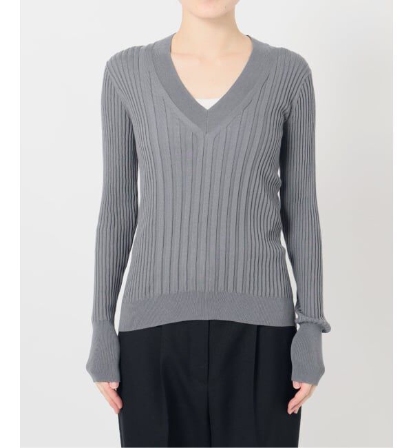 VERMEIL par iena「《予約》イタリア糸 RIB Vネックプルオーバー」|ニット・セーター|