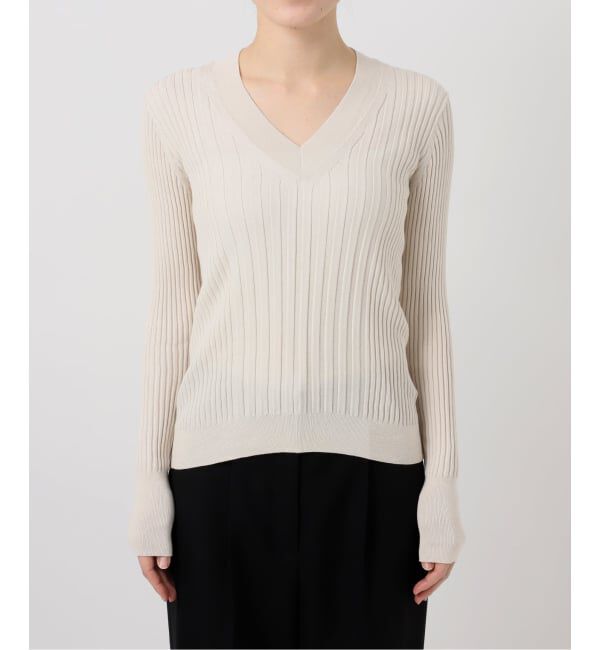 VERMEIL par iena「《予約》イタリア糸 RIB Vネックプルオーバー」|ニット・セーター|