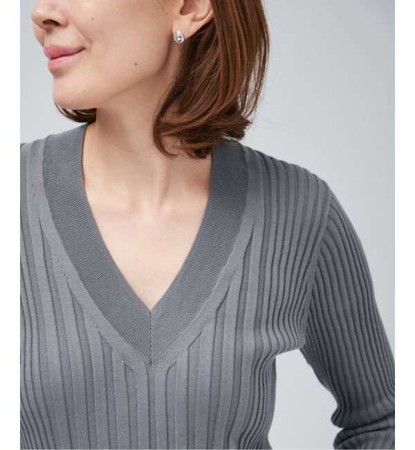 VERMEIL par iena「《予約》イタリア糸 RIB Vネックプルオーバー」|ニット・セーター|