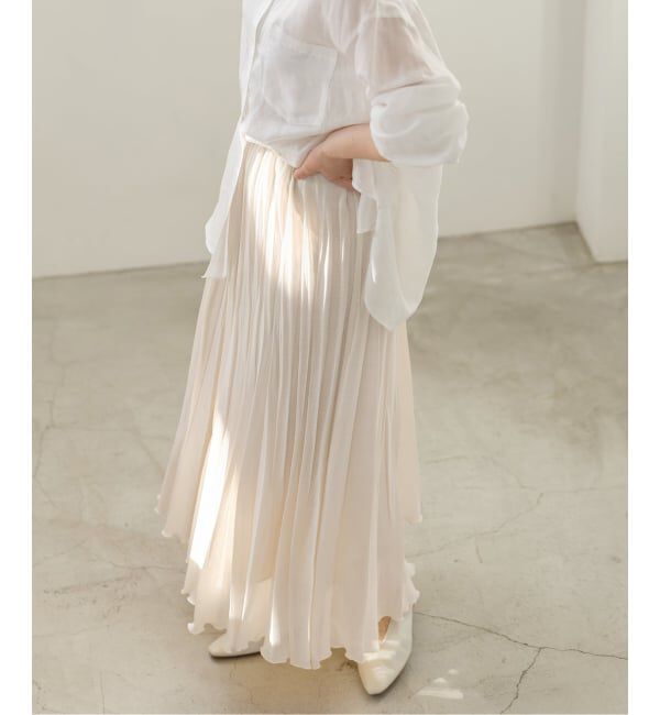 IENA「《予約》シアーメッシュプリーツスカート」|スカート|