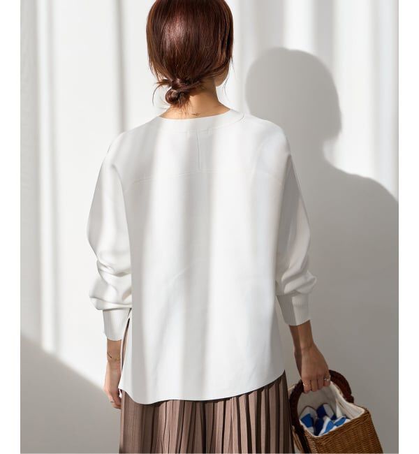 IENA「《追加予約》ファインコットンスムースVネックカーディガン」|カーディガン|