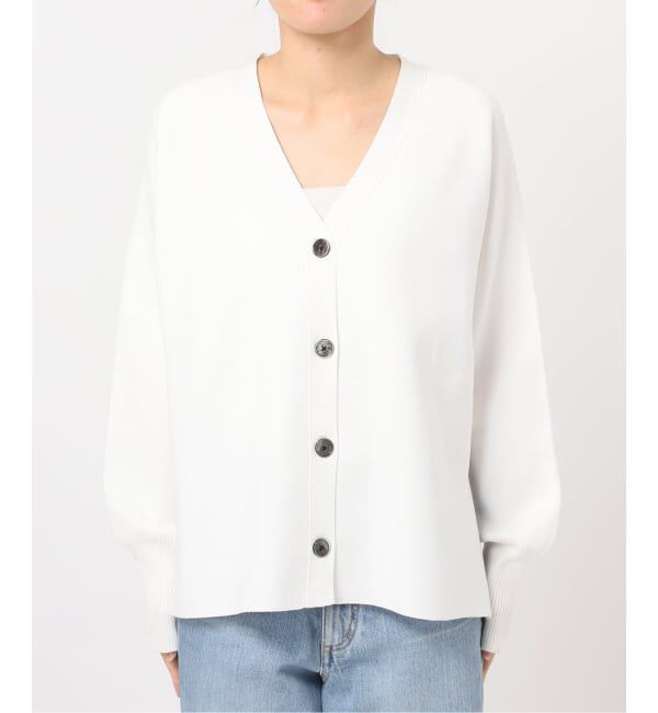 IENA「《追加予約》ファインコットンスムースVネックカーディガン」|カーディガン|