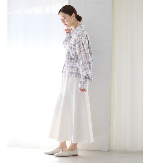 IENA「《追加予約》シャーリングチェックショートシャツ」|シャツ・ブラウス|