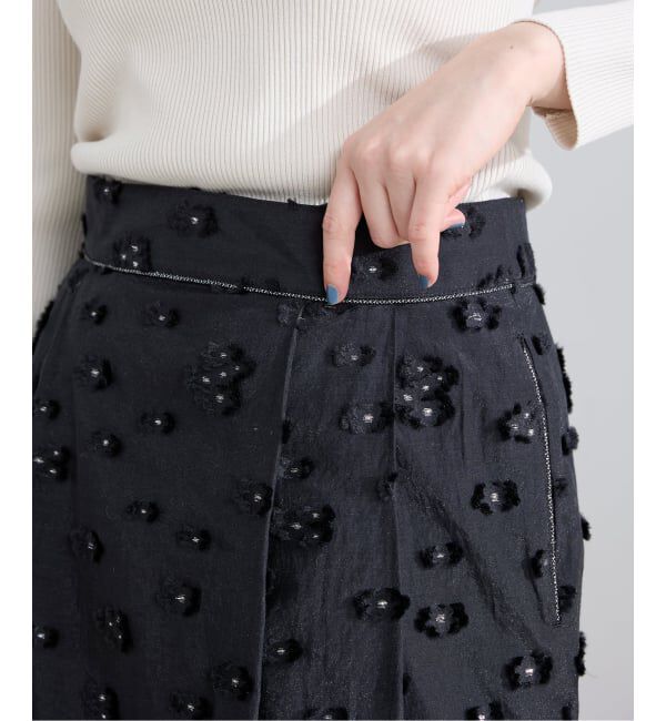 IENA「《予約》フラワージャガードタックスカート」|スカート|