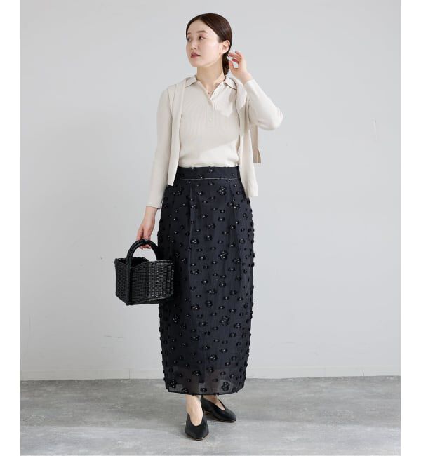 IENA「《予約》フラワージャガードタックスカート」|スカート|