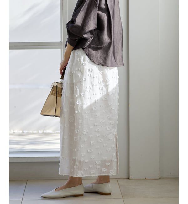 IENA「《予約》フラワージャガードタックスカート」|スカート|