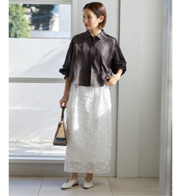 IENA「《予約》フラワージャガードタックスカート」|スカート|