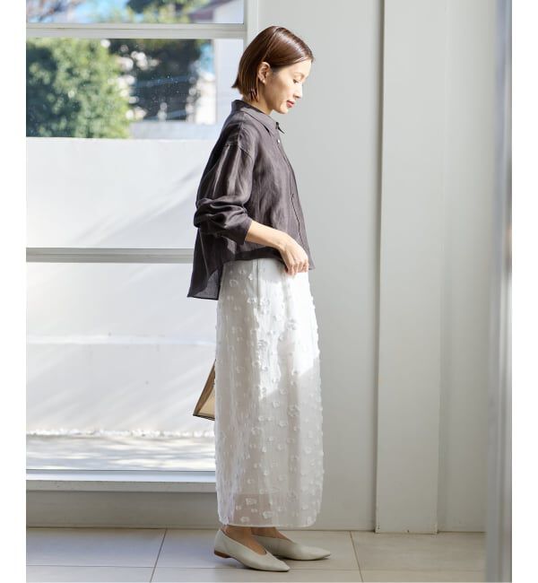 IENA「《予約》フラワージャガードタックスカート」|スカート|