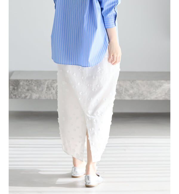 IENA「《予約》フラワージャガードタックスカート」|スカート|