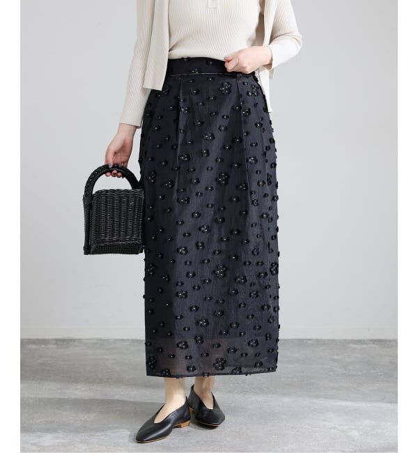 IENA「《予約》フラワージャガードタックスカート」|スカート|